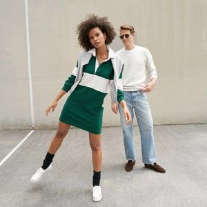 Brand New AYR (All Year Round) The Zoe Tennis Court Dress in green and white.